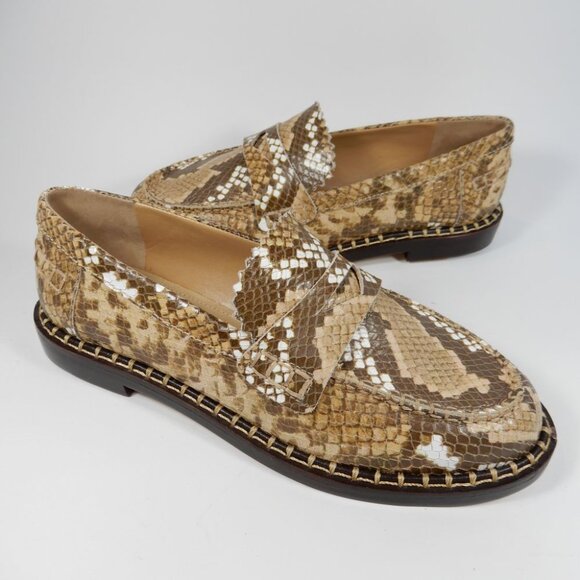 SCHUTZ Christie Penny Lug Loafers Shoes Size 6 Snakeskin Embossed Leather NEW - Picture 10 of 11